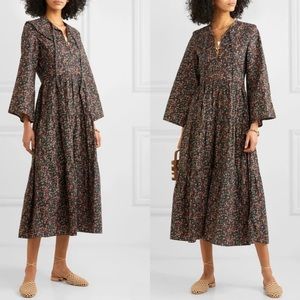 Doen Honey Dress in Black Jardin Print